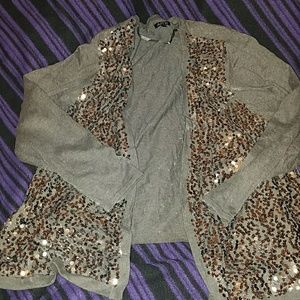 Grey sequin cardigan